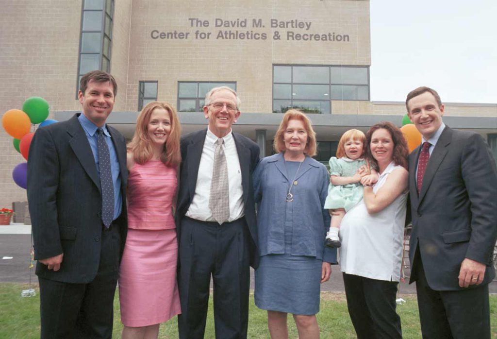 President Bartley with his family after the dedication of the college’s athletic center in 2001