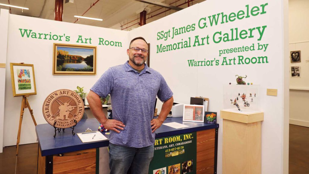 Steve Jones ’15, in the new and improved Warrior’s Art Room