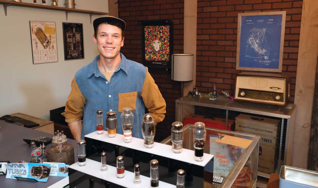 Dave Mell ’03 at his Easthampton tube shop