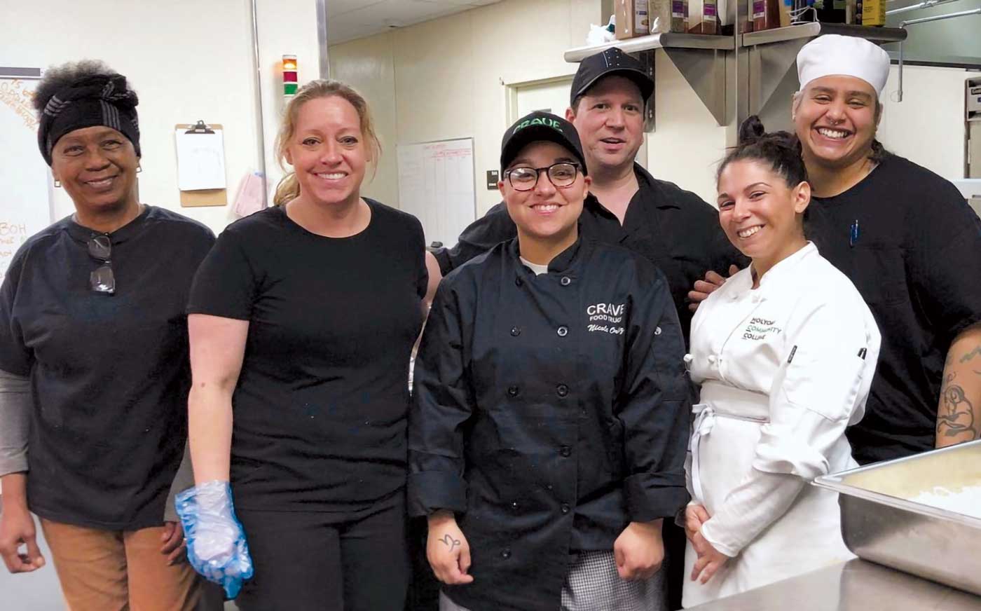 Mark Giannini, back left, with his classmates at the HCC MGM Culinary Arts Institute