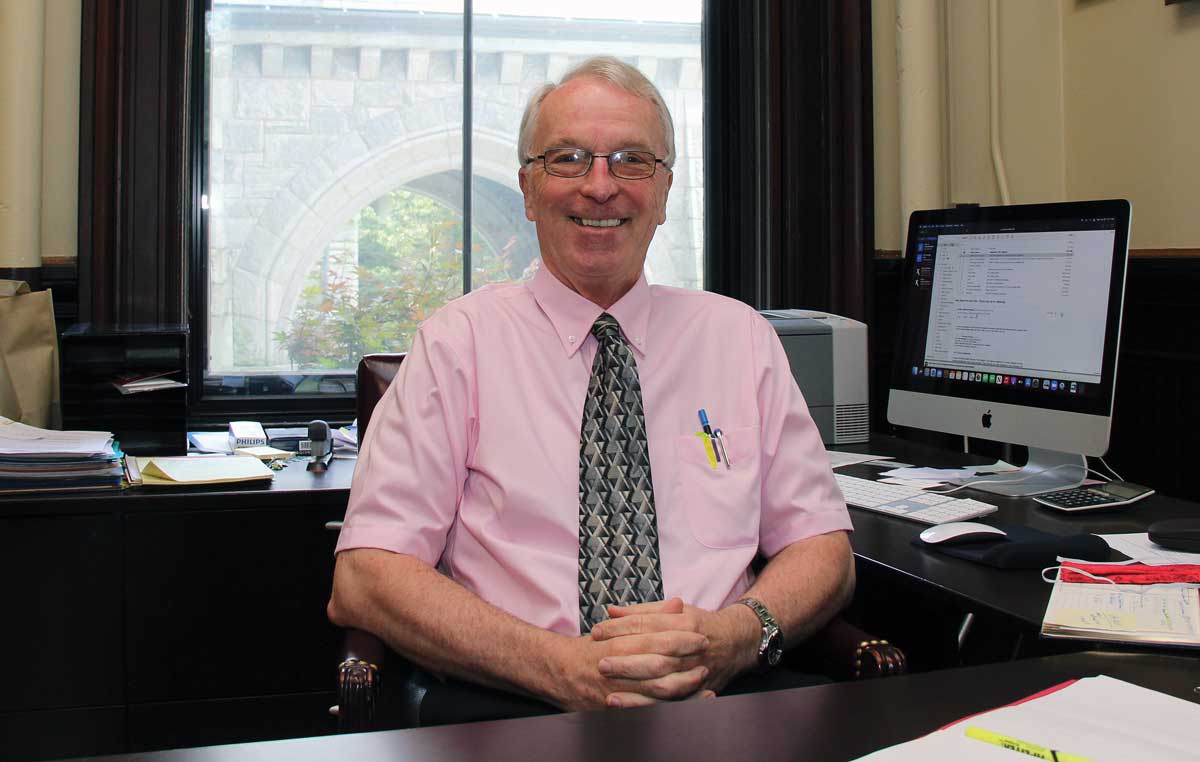 Mayor Murphy, at his desk in City Hall