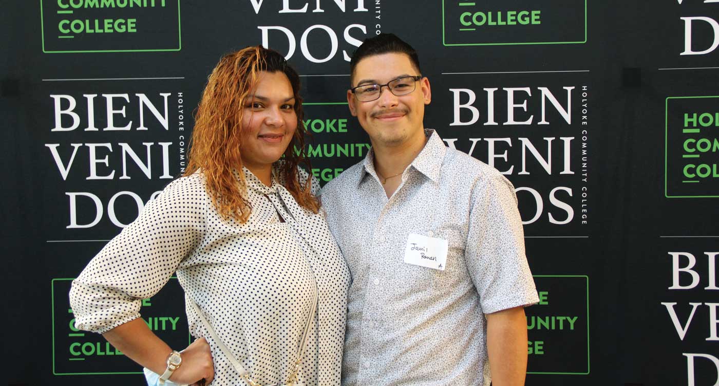 Scholarship awardee Jamil Roman and his mother Mabeline Burgos.