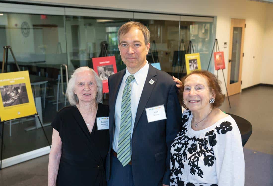 John Sieracki, HCC leadership gift officer, center, with Holyoke Junior College alumni Barbara (Sullivan) Meckel ’54, left, and Angela (Cataldo) Wright ’54
