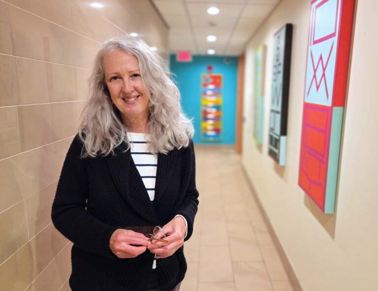 Catherine Carija ’19 and her “Optics” exhibit at Mount Holyoke College