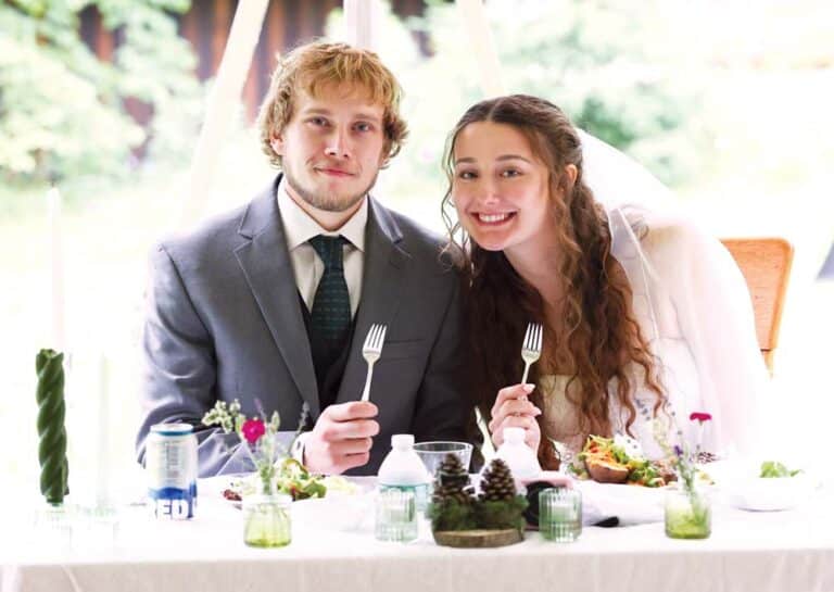 Heather Haskins (formerly Heather Lannon) with her husband, Xavier Haskins, at their June 14 wedding