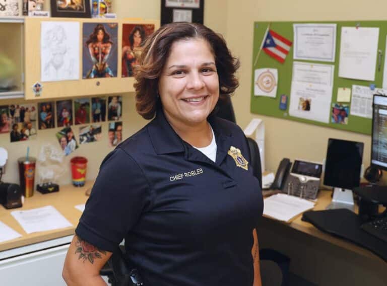 Chief Jacqueline Robles in her HCC office
