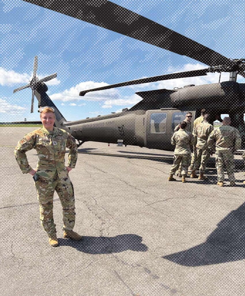 Brenda Jones ’18 reports for duty at Westover Air Reserve Base in Chicopee.
