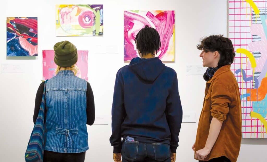 Students visit the Taber Art Gallery for “HyperColor,” a fall 2025 group exhibition.