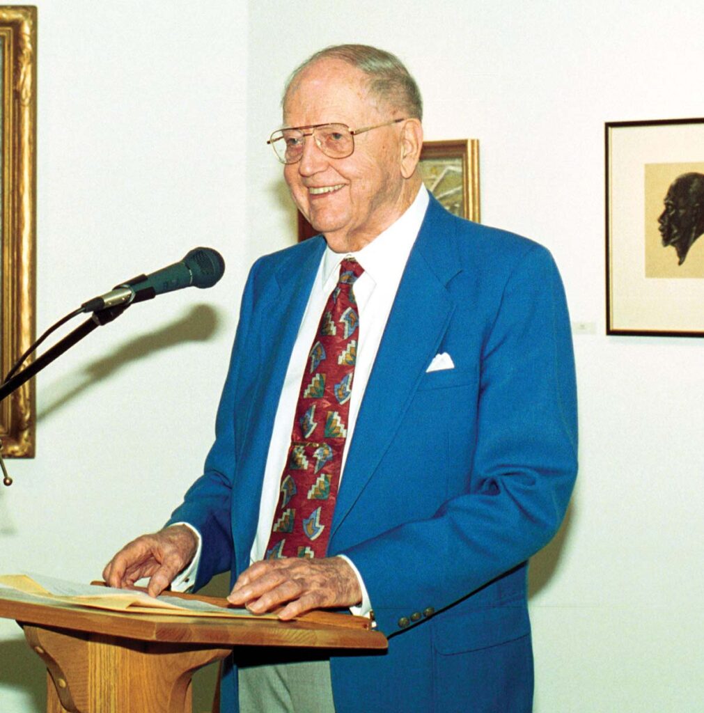 Donald R. Taber at the gallery’s grand opening in 2000