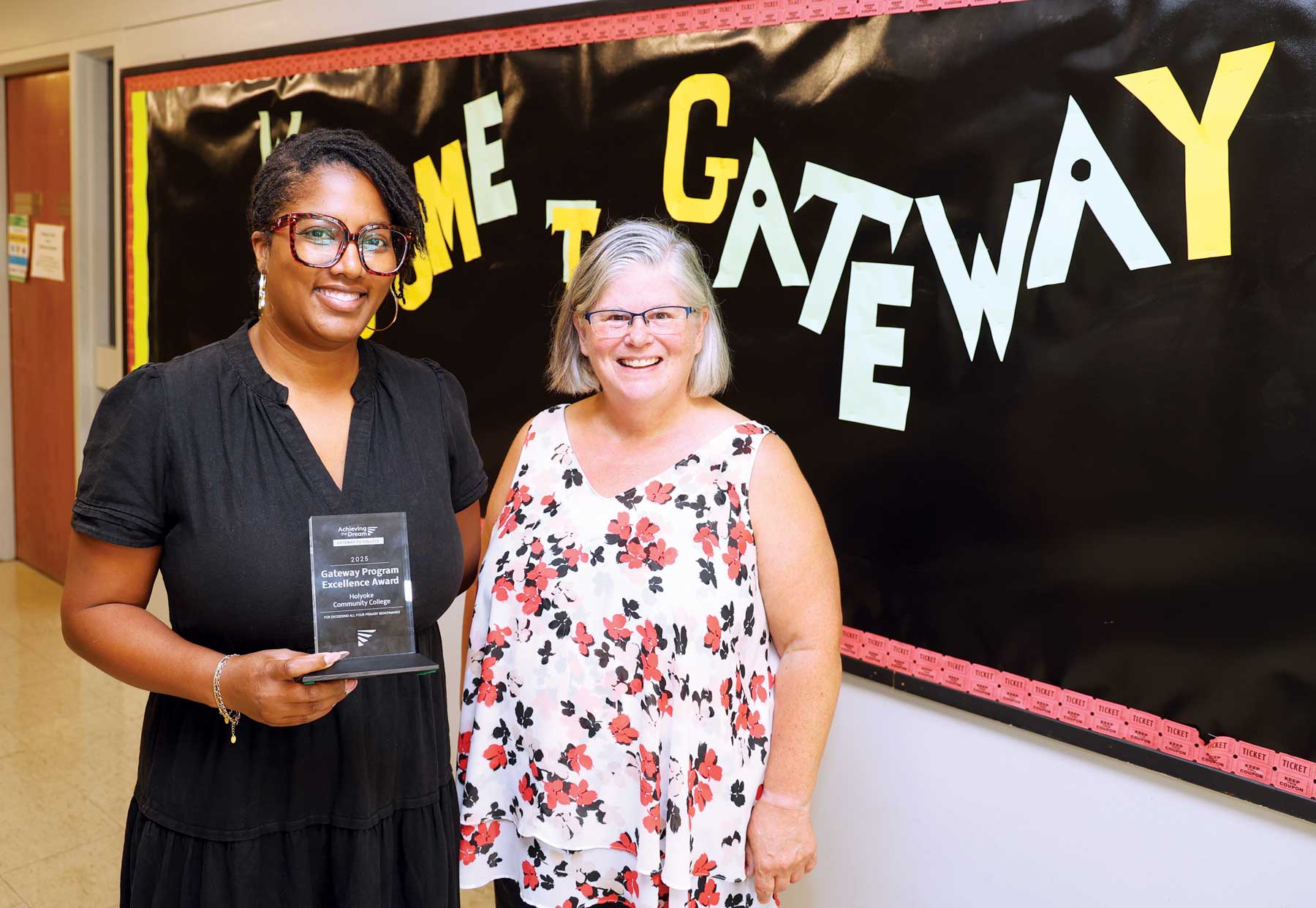 Shannon Glenn, left, Gateway’s new program director, and recently retired Gateway director Vivian Ostrowski, celebrate Gateway’s national excellence award.