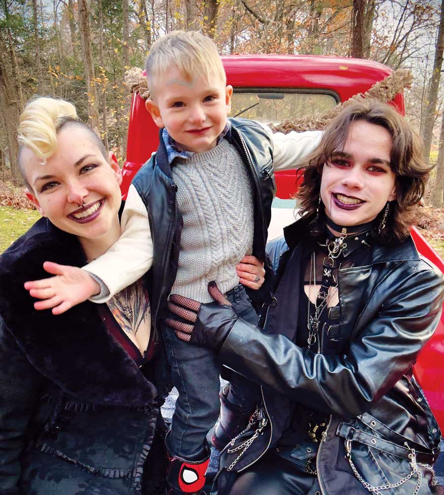 Kya Ransom ’24, left, with her son Renwick and Max, her spouse