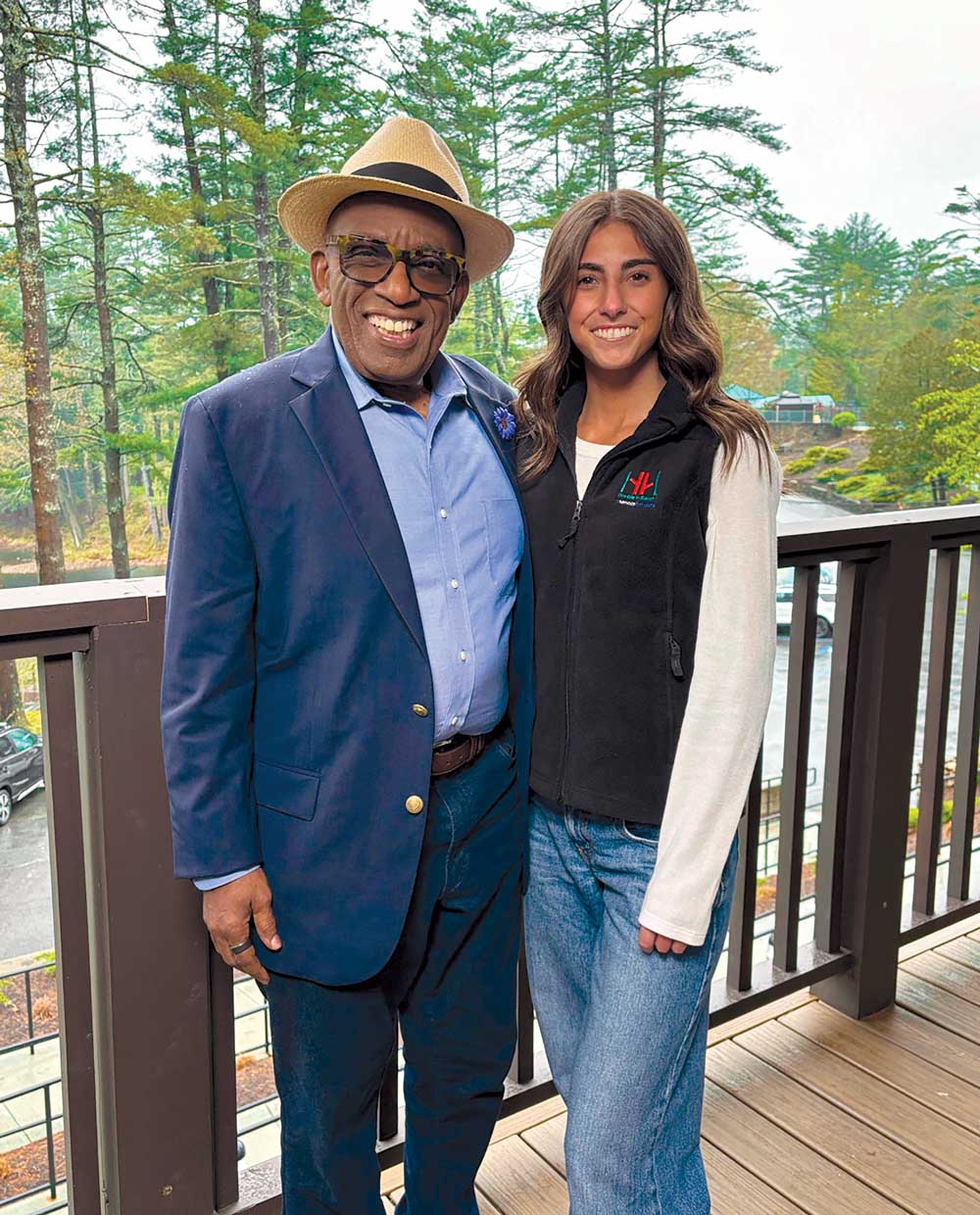 Stackpole, with TV personality Al Roker, after recording a segment for NBC’s TODAY show